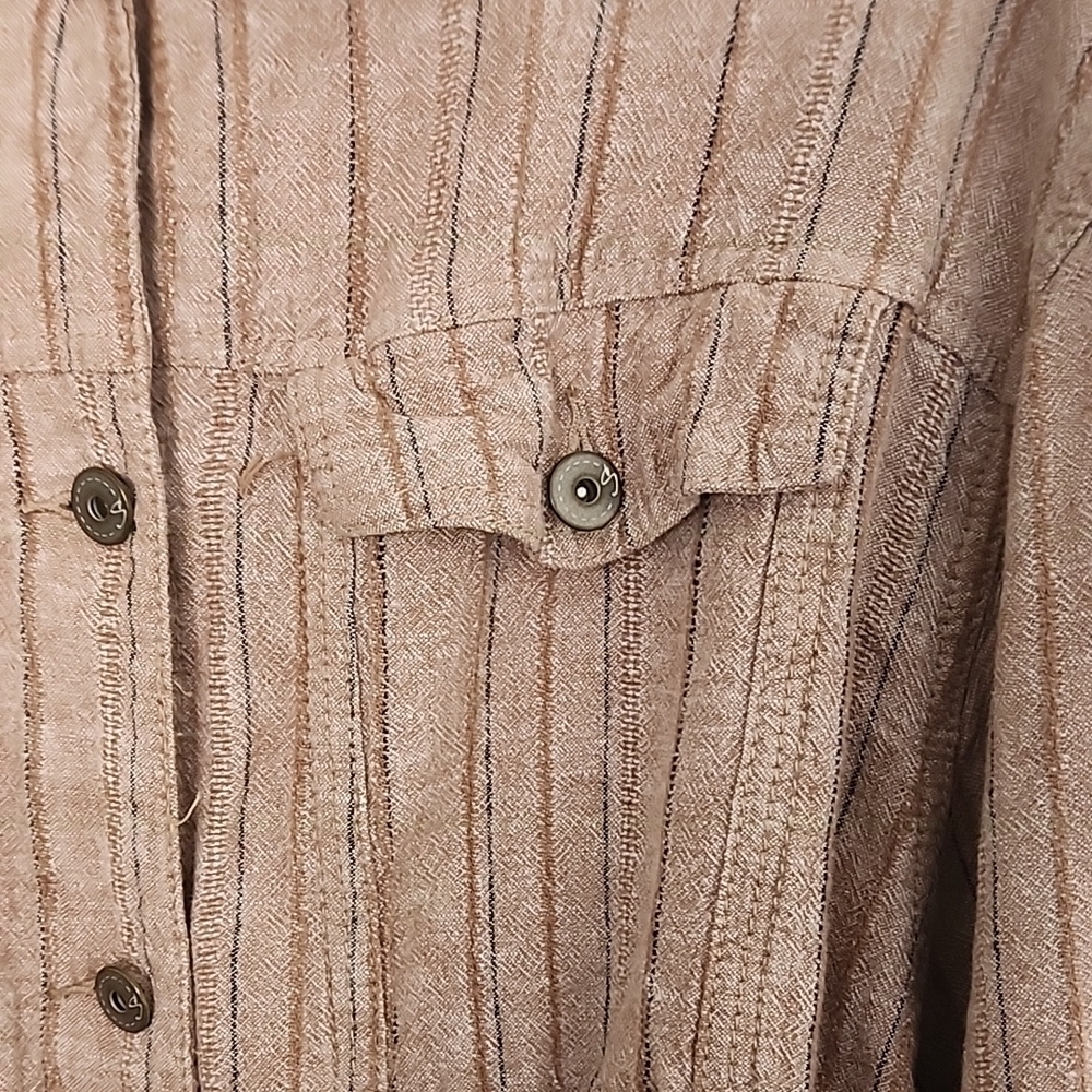 Retro Style Striped Button-Up Jacket Large - Picture 4 of 8